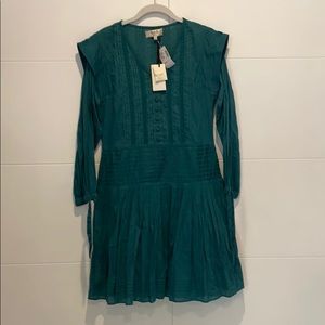 Sea green long sleeve dress